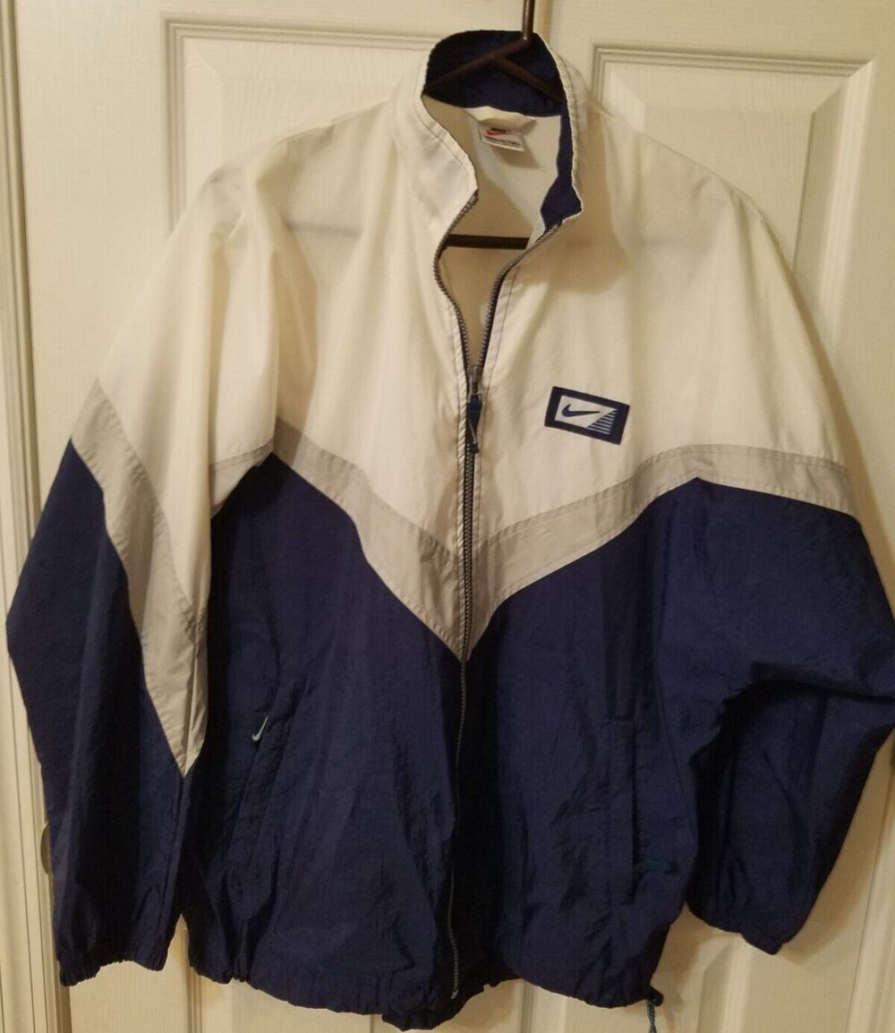 Nike Unisex Activewear Windbreakers Size Medium Blue Grey White